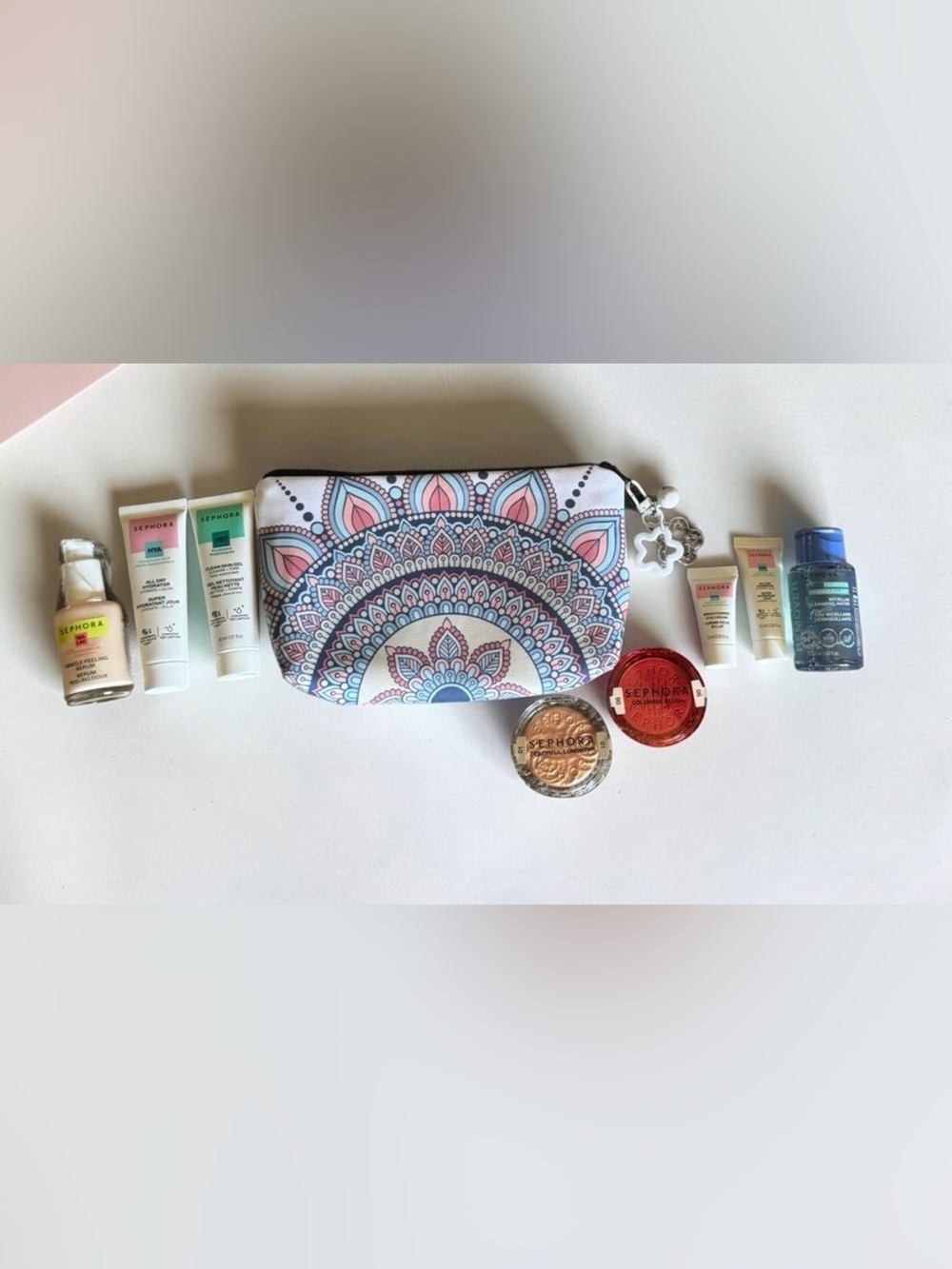 9 piece Sephora bundle Mandala Print Cosmetic Pouch